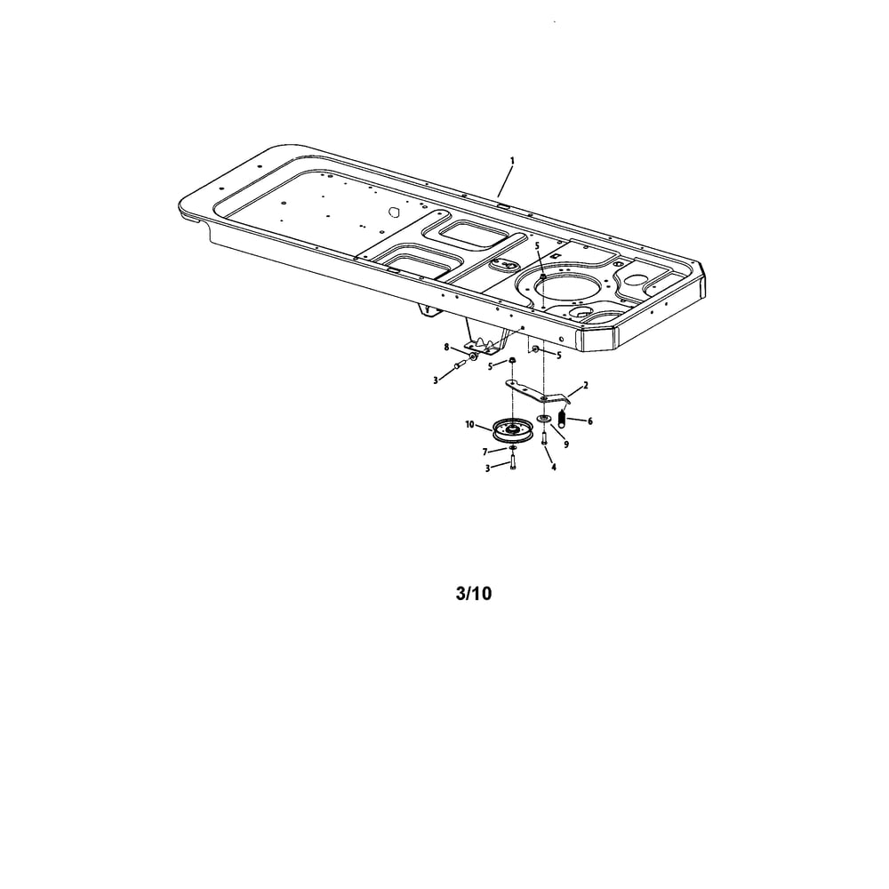 Frame/Drive Idler Diagram and Parts List for RZTSERIES  Cub Cadet Lawn Tractor